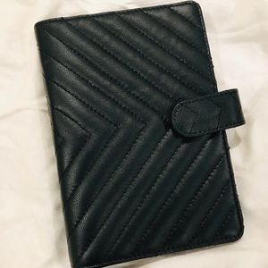 Black Quilted 6 ring Planner Binder Agenda